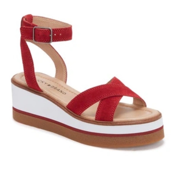 LUCKY BRAND Women's Tarhi Ankle-strap Wedge Platform Sandals 11M - Picture 1 of 10